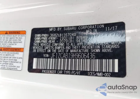 2017 Subaru Brz Premium из США, поврежденный, VIN JF1ZCAB19H9606436